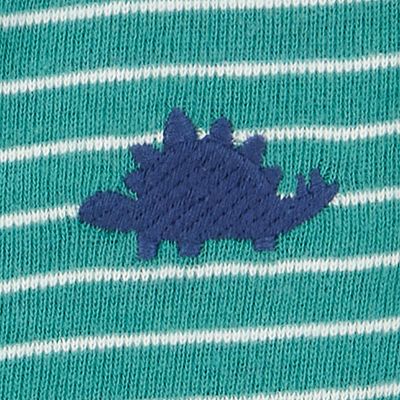 Baby Boy Carter's Dinosaur Striped Cotton Short-Sleeve Romper