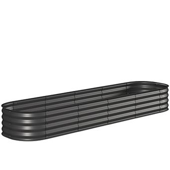 Outsunny Galvanized Raised Garden Bed Planter Box, 7.9ft x 2' x 1'