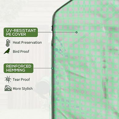 Outsunny 4.6ft x 4.7' Small Portable Walk-In house w/ Shelves