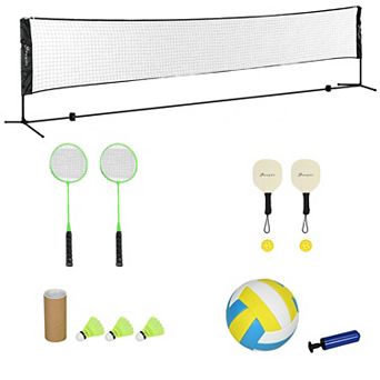 Soozier 17ft Badminton Set, Pickleball, Volleyball, Badminton Net