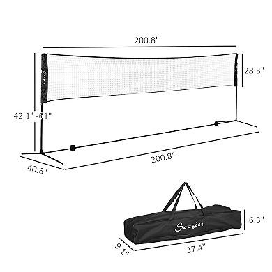 Soozier 17ft Badminton Set, Pickleball, Volleyball, Badminton Net