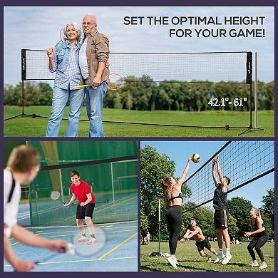 Soozier Badminton Set, Pickleball, Volleyball, 17ft Badminton Net