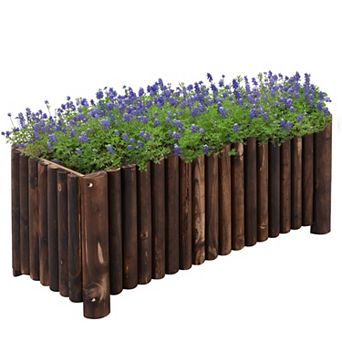 Wooden Raised Garden Flower Bed Vegetable Plant Backyard Planter Box