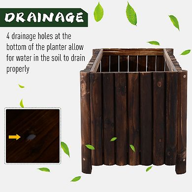 Wooden Raised Garden Flower Bed Vegetable Plant Backyard Planter Box