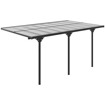 Outsunny 16.5ft x 10' Transparent Wall Pergola, UV Blocking Awning