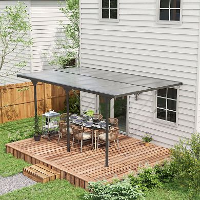 16.5' X 10' Aluminum Outdoor Pergola Patio Gazebo Awning W/ Uv-fighting Panels