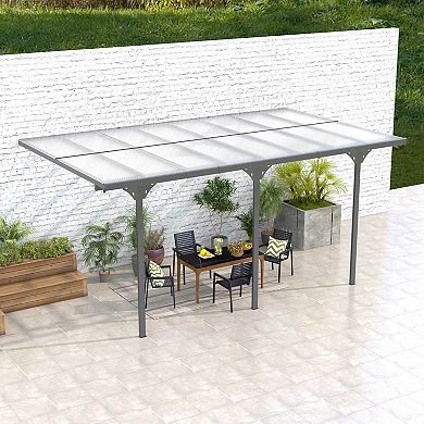 16.5' X 10' Aluminum Outdoor Pergola Patio Gazebo Awning W/ Uv-fighting Panels