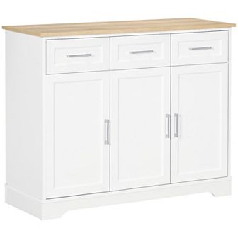 Homcom Kitchen Sideboard Buffet Cabinet With Storage, Kitchen Island
