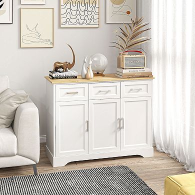 Homcom Kitchen Sideboard Buffet Cabinet With Storage, Kitchen Island