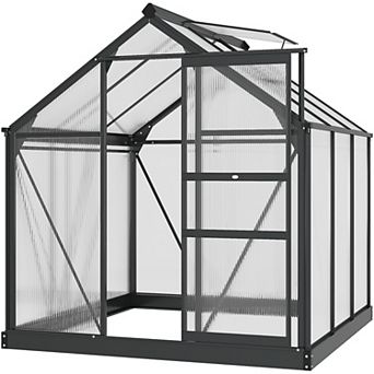 Outsunny 6ft x 6' x 6.5' Large Polycarbonate Walk-in Greenhouse