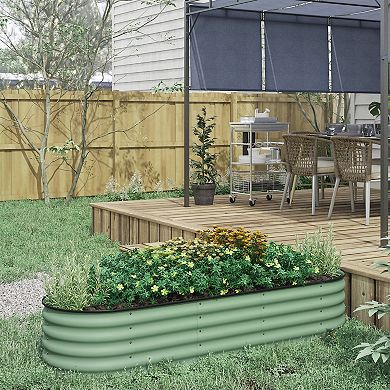 Outsunny Galvanized Raised Garden Bed Planter Box, 6.4ft x 2' x 1.4'