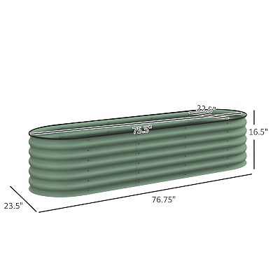 Outsunny Galvanized Raised Garden Bed Planter Box, 6.4ft x 2' x 1.4'