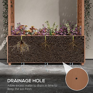 Outsunny 70.75" Raised Garden Bed with Trellises & Roof, Drainage & Filter