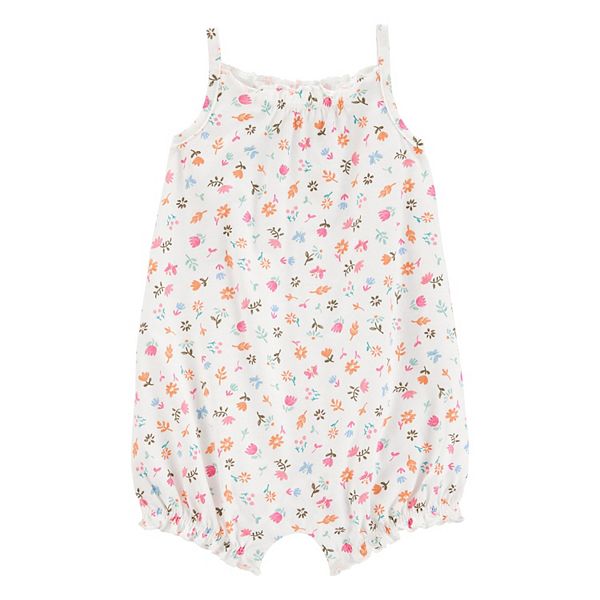 Baby Girl Carter's Floral Cotton Romper - Ditsy Floral (3 MONTHS)