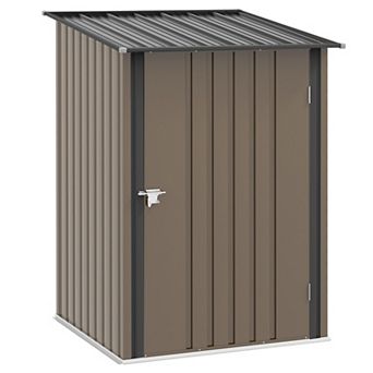 Outsunny 3.3ft x 3.4' Metal Outdoor Storage Shed with Lockable Doors