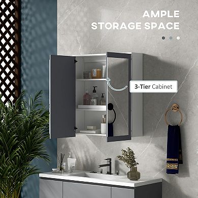 Wall Mounted Bathroom Wall Cabinet With Mirror Double Doors