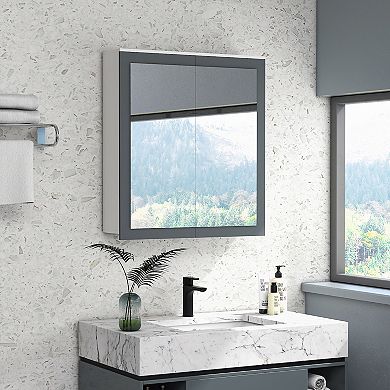 Wall Mounted Bathroom Wall Cabinet With Mirror Double Doors