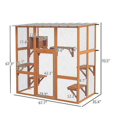 Catio Cat Window Box Outside Enclosure W/ Bridge Platforms