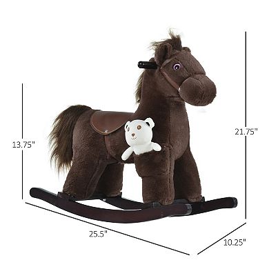 Children Riding Rocking Horse Toy W/ Fun Realistic Sounds & Storage Bag