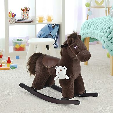 Children Riding Rocking Horse Toy W/ Fun Realistic Sounds & Storage Bag