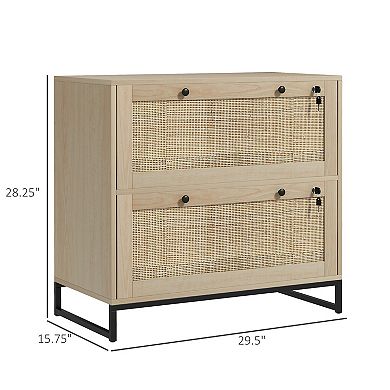Vinsetto Filing Cabinet with Hanging Bar for Letter A4 Legal Size