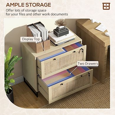 Vinsetto Filing Cabinet with Hanging Bar for Letter A4 Legal Size