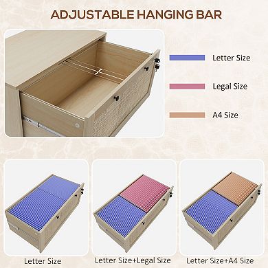 Vinsetto Filing Cabinet with Hanging Bar for Letter A4 Legal Size