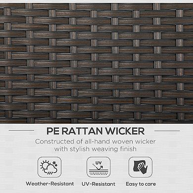 Outsunny 3-Seater Outdoor Sofa w/ 4inch Thick Cushions, Outdoor Couch