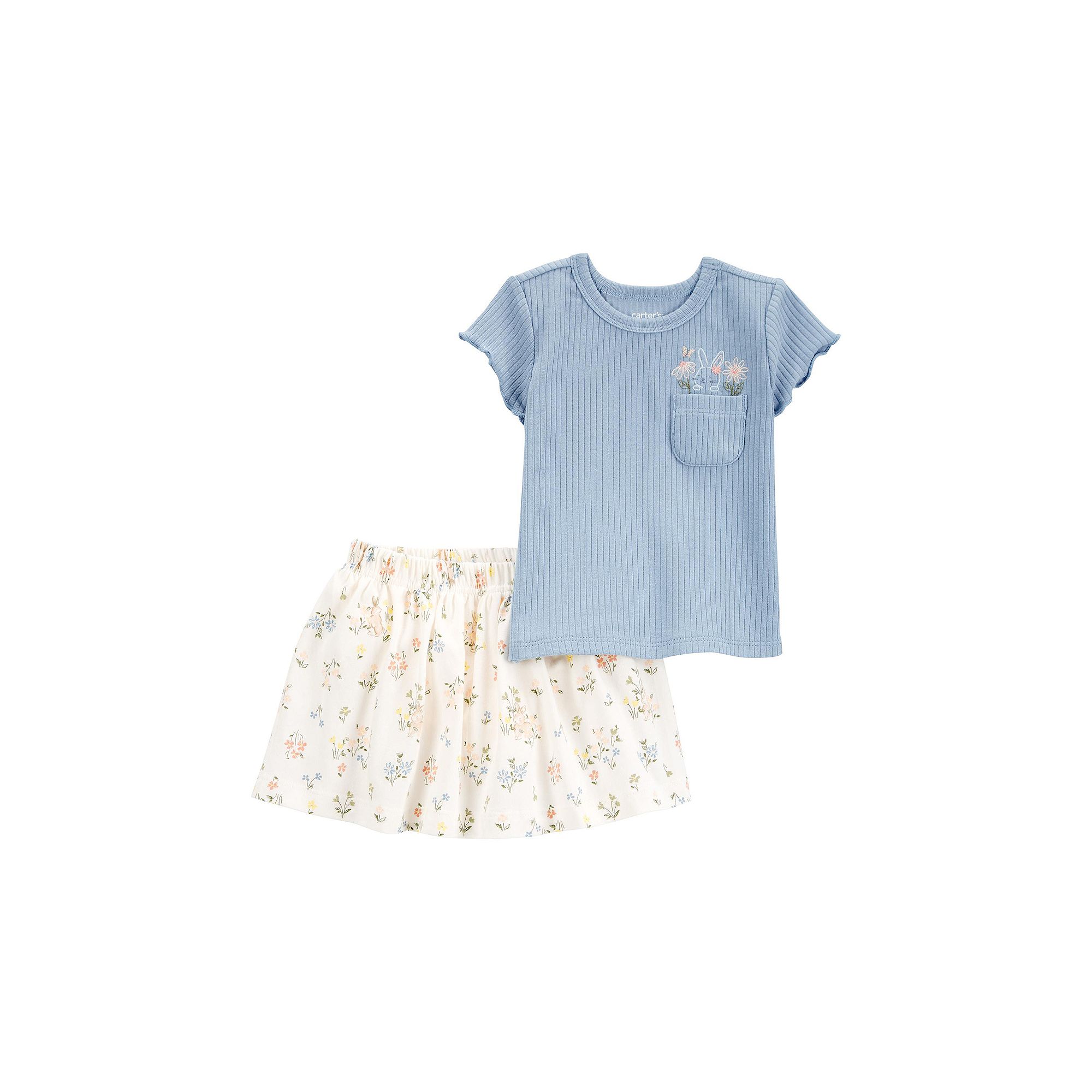 Baby Girl Carters 2-Piece Bunny Floral Skort Outfit Set, Girls, Size: 18 