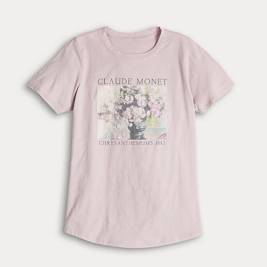 Women's Claude Monet Chrysanthemums 1882 Portrait Graphic Tee