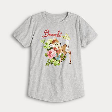 Disney's Bambi Butterfly Floral Scene Women's Graphic Tee