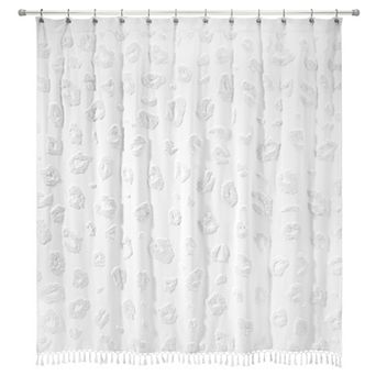Nicole Miller Textured Leopard Shower Curtain