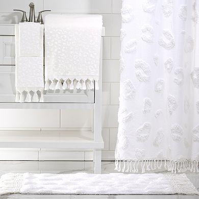 Nicole Miller Textured Leopard Shower Curtain