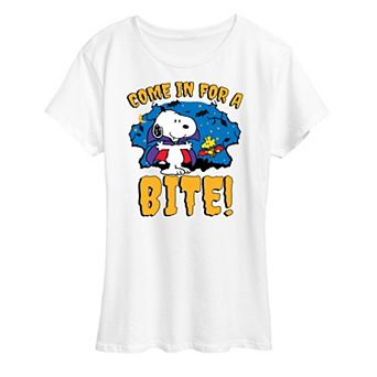 Women's Peanuts Snoopy Come In For Bite Graphic Tee