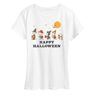 Women's Peanuts Retro Halloween Group Graphic Tee