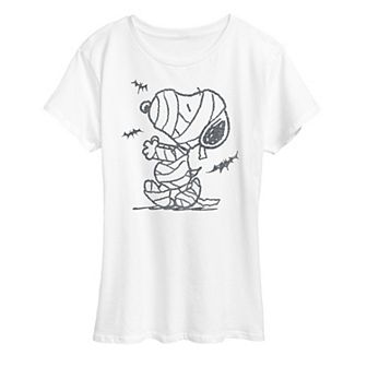 Women's Peanuts Snoopy Mummy And Bats Graphic Tee