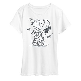 Women's Peanuts Snoopy Mummy And Bats Graphic Tee