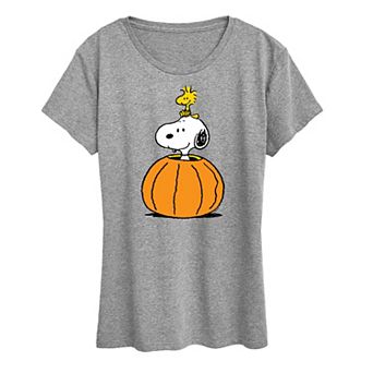 Women's Peanuts Snoopy & Woodstock Pumpkin Graphic Tee