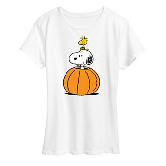 Women's Peanuts Snoopy & Woodstock Pumpkin Graphic Tee