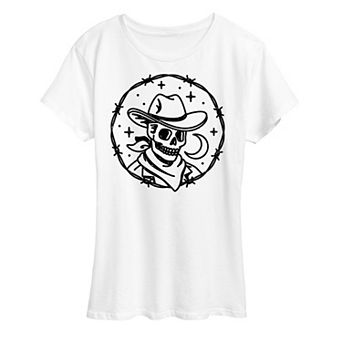 Women's Skeleton Cowboy Graphic Tee