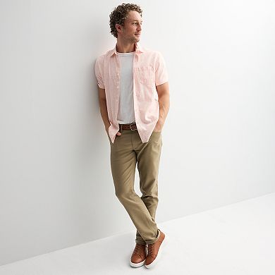 Men's Sonoma Goods For Life® Short Sleeve Perfect Length Linen Shirt