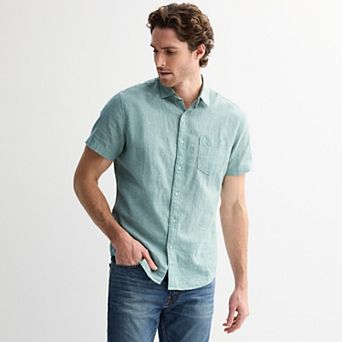 Men's Sonoma Goods For Life® Short Sleeve Perfect Length Linen Shirt