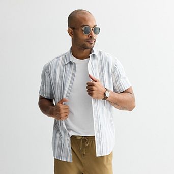 Men's Sonoma Goods For Life® Short Sleeve Perfect Length Linen Shirt