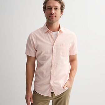 Men's Sonoma Goods For Life® Short Sleeve Perfect Length Linen Shirt