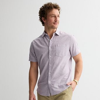 Men's Sonoma Goods For Life® Short Sleeve Perfect Length Linen Shirt