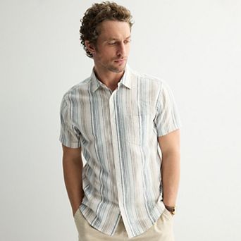Men's Sonoma Goods For Life® Short Sleeve Perfect Length Linen Shirt