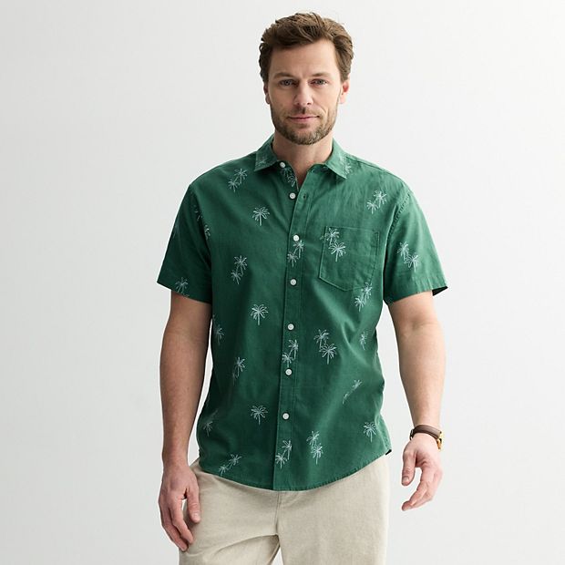 Men's Sonoma Goods For Life Short Sleeve Perfect Length Linen Shirt