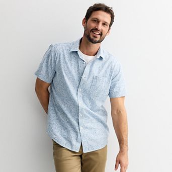 Men's Sonoma Goods For Life® Short Sleeve Perfect Length Linen Shirt