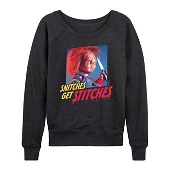 Women's Chucky Snitches Get Stitches French Terry Long Sleeve Tee