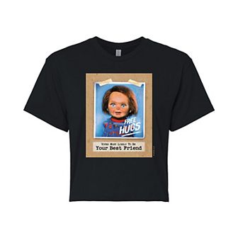 Juniors' Chucky Free Hugs Cropped Tee